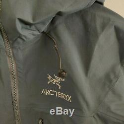 Arc'teryx Alpha Sv Goretex Pluie Pro Jacket Mens Gris Moyen En Nylon À Fermeture Éclair Avec Capuche