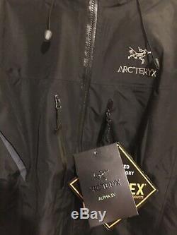Arc'teryx Alpha Sv Hommes Noir Mi-veste Tn-o, Fait Au Canada, Pdsf 750 $ Nr