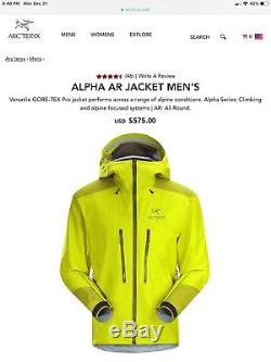 Arcteryx Alpha Ar Vert Goretex Pro Jacket Pour Homme Medium