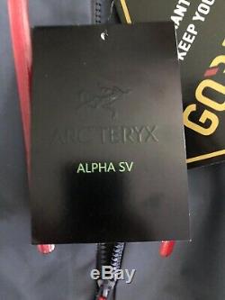 Arcteryx Alpha Sv Veste Mens Moyen Goretex Shell Arc'teryx Gris / Rouge M