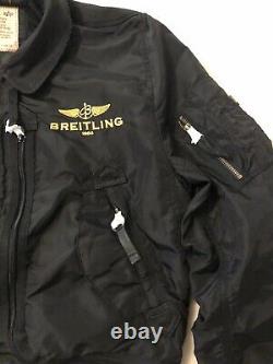 Authentic Breitling Alpha Industries Black’air Race' Veste Sz M-fire Skulls