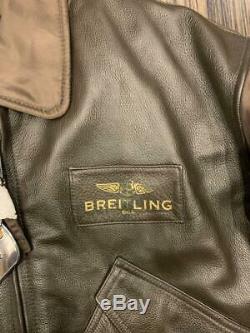 Breitling × Alpha Industries Veste En Cuir Marron Taille M Vip Nouveauté Les Hommes De
