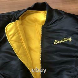 Breitling Alpha Ma-1 Flight Bomber Jacket Black Size M From Japan Free Shipping