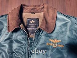 Breitling Pilot Jacket Alpha Industries Taille Moyen Vert? Bombeur Rare Limité