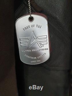 Breitling Veste Flying Pilot Leather Taille Medium Nouvelles Étiquettes Alpha Industries