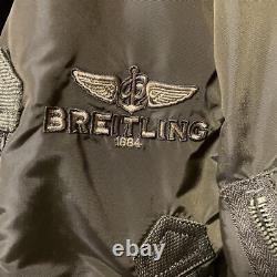 Breitling X Alpha Industries Veste De Bombardier Militaire Brown Taille M Nouveau