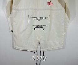 Collection limitée Evisu Kuro x Alpha Industries M65 Field Coat Blanc Taille S-M Neuf avec étiquette