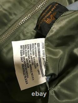 G. I. Usaf Ma-1 Green Flyers Jacket Par Alpha Industries, Made In USA