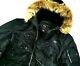 Hot Hommes Alpha Industries @ Parka N-3b Vold Flight Fur Hoooded Black Coat Jacket M