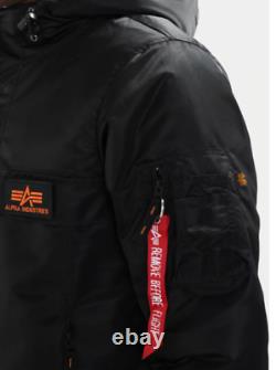 Industries Alpha Hommes Black Light Anorak Pullover Jacket Medium Bnwot