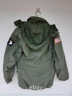 M65 Us Army Alpha Jacket + Doublure Badged Vietnam 101st Airborneus Small (uk Med)