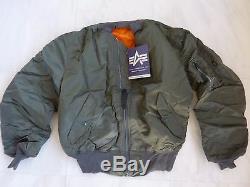 Made In USA Ma-1 Alpha Industries Medium Pilote Flight Jacket Us Army Made In USA