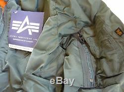 Made In USA Ma-1 Alpha Industries Medium Pilote Flight Jacket Us Army Made In USA