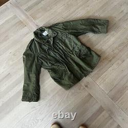 Manteau de terrain d'hiver vintage Alpha Industries pour hommes, taille moyenne, vert S, M65 OG 107