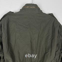 Manteau de terrain vintage Alpha Industries pour temps froid pour hommes, taille moyenne, vert M65 OG 107