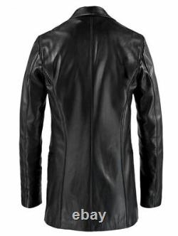 Max Payne Manteau en cuir noir pour hommes en peau de mouton pure Taille XS S M L XL XXL 3XL