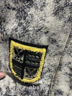 Monde vintage de la veste de bombardier en cuir Troop Alpha, grand patch