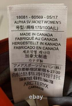 Nwts $749 Arcteryx Femmes Alpha Sv Gore-tex Pro Jacket/large. Cardinal (18081)