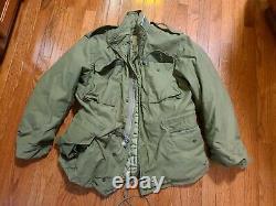 Original 1969 M65 Vietnam Field Jacket Alpha Ind. Cotton Sateen Og 107 Moyen