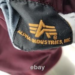 Veste Alpha Industries MA-1 Flyers Homme Taille Intermédiaire Grande Fabriquée aux États-Unis Vintage