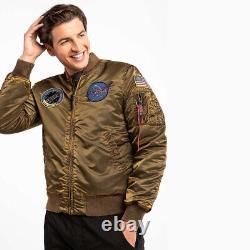 Veste Alpha Industries MA-1 VF NASA pour hommes en vert pourri