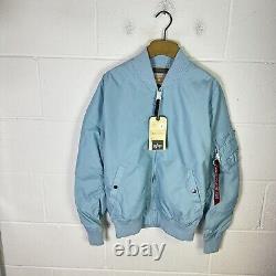 Veste Alpha Industries pour hommes, bleu moyen, taille M, MA1 Flight Bomber Militaire Armée BNWT