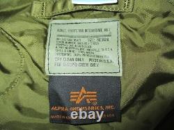 Veste Alpha Ma-1 Pour Équipage Au Sol Taille M Uniquement Fabriquée Aux États-unis