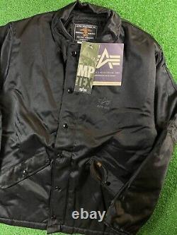 Veste NWT Vintage Alpha Industries MP TEX Noire Taille Moyenne 38 USA NEUVE ÉTIQUETTES