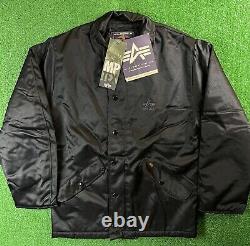 Veste NWT Vintage Alpha Industries MP TEX Noire Taille Moyenne 38 USA NEUVE ÉTIQUETTES