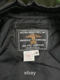 Veste NWT Vintage Alpha Industries MP TEX Noire Taille Moyenne 38 USA NEUVE ÉTIQUETTES