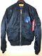 Veste Bombardier Rolling Stones Lonesome Alpha Ma-1 Bleu Marine Pour Homme Taille Moyenne