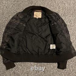 Veste bombardier camouflage Alpha Industries noire doublée pour homme, taille M