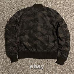 Veste bombardier camouflage Alpha Industries noire doublée pour homme, taille M