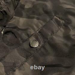 Veste bombardier camouflage Alpha Industries noire doublée pour homme, taille M