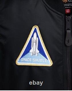 Veste de bombardier Alpha Industries NASA MA-1 pour hommes avec des patchs NASA de taille M
