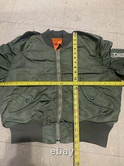 Veste de bombardier militaire Vintage Alpha Industries L-2B fabriquée aux États-Unis