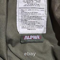 Veste de champ militaire Alpha Vintage en temps froid avec doublure camouflage verte taille M