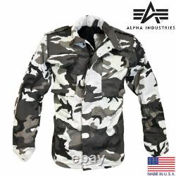 Veste de l'armée américaine Alpha Industries M65, manteau de chasse militaire de combat sur le terrain, camouflage, USA