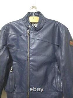 Veste de moto de course en cuir vintage des années 80 pour hommes de la marque Alpha Erbo Germany en taille M