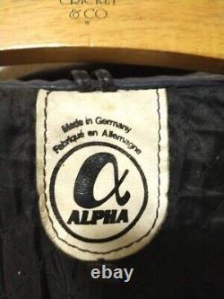 Veste de moto de course en cuir vintage pour homme des années 80 de la marque Alpha erbo Germany