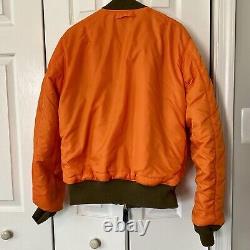 Veste de vol VTG Alpha-Industries MA-1 vert/orange Bomber militaire USAF-Taille M