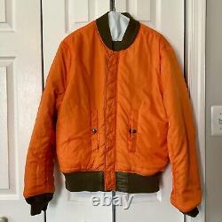 Veste de vol VTG Alpha-Industries MA-1 vert/orange Bomber militaire USAF-Taille M