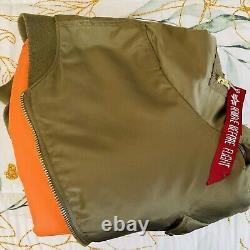 Veste de vol VTG Alpha-Industries MA-1 vert/orange Bomber militaire USAF-Taille M