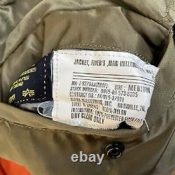 Veste de vol VTG Alpha-Industries MA-1 vert/orange Bomber militaire USAF-Taille M