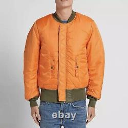 Veste de vol VTG Alpha-Industries MA-1 vert/orange Bomber militaire USAF-Taille M