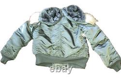 Veste militaire Alpha à capuche volante N-2B Budweiser hiver lourde en fourrure verte pour hommes