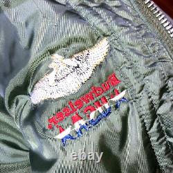 Veste militaire Alpha à capuche volante N-2B Budweiser hiver lourde en fourrure verte pour hommes