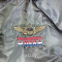 Veste militaire à capuche Alpha N-2B volante avec fourrure verte hivernale épaisse pour hommes Budweiser