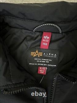 Veste militaire en polaire et tissu mélangé pour hommes de la marque Alpha Industries, tailles M et XL