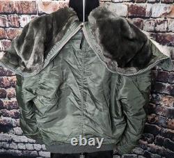 Veste parka à capuche en fourrure pour homme, ALPHA INDUSTRIES N-2B Vintage des années 80, vert olive, taille M